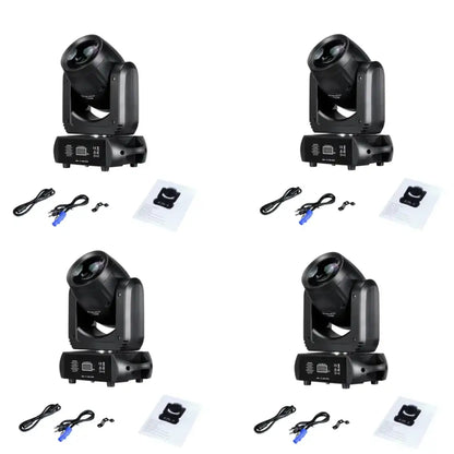 Matte black 150w mini led moving head stage light with sleek angular design and matte finish for party room use