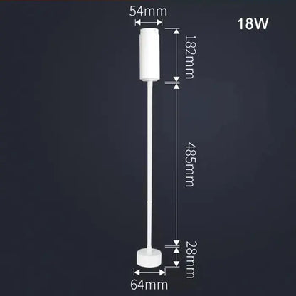 Matte black adjustable beam track light with white cylindrical ceiling-mounted led fixture for store task lighting