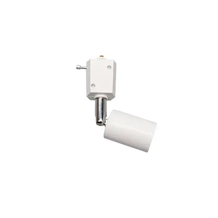 Matte black decorbites adjustable led track spotlight with white cylindrical shade and metallic adjustment mechanism