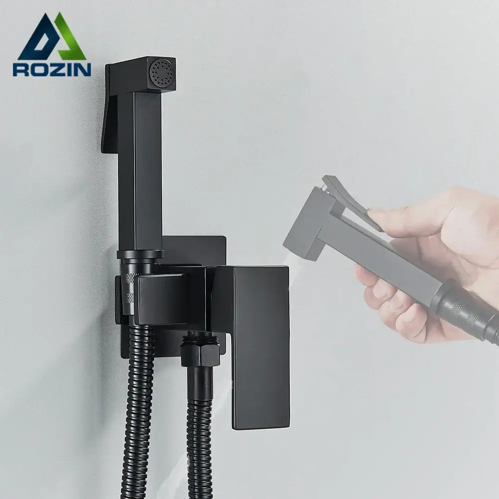 Matte black bidet faucet with detachable handheld sprayer and flexible hose for bathroom decorbites black bidet use