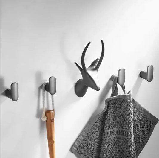 Matte black brass gray deer hook shaped like antlers made of brass gray for entryway wall decorbites brass gray