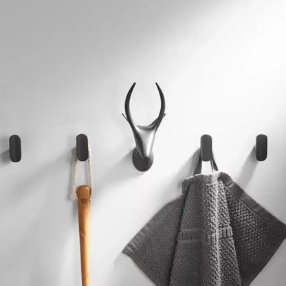 Matte black brass gray deer hook with sleek antler design for entryway wall decorbites brass gray wall hook