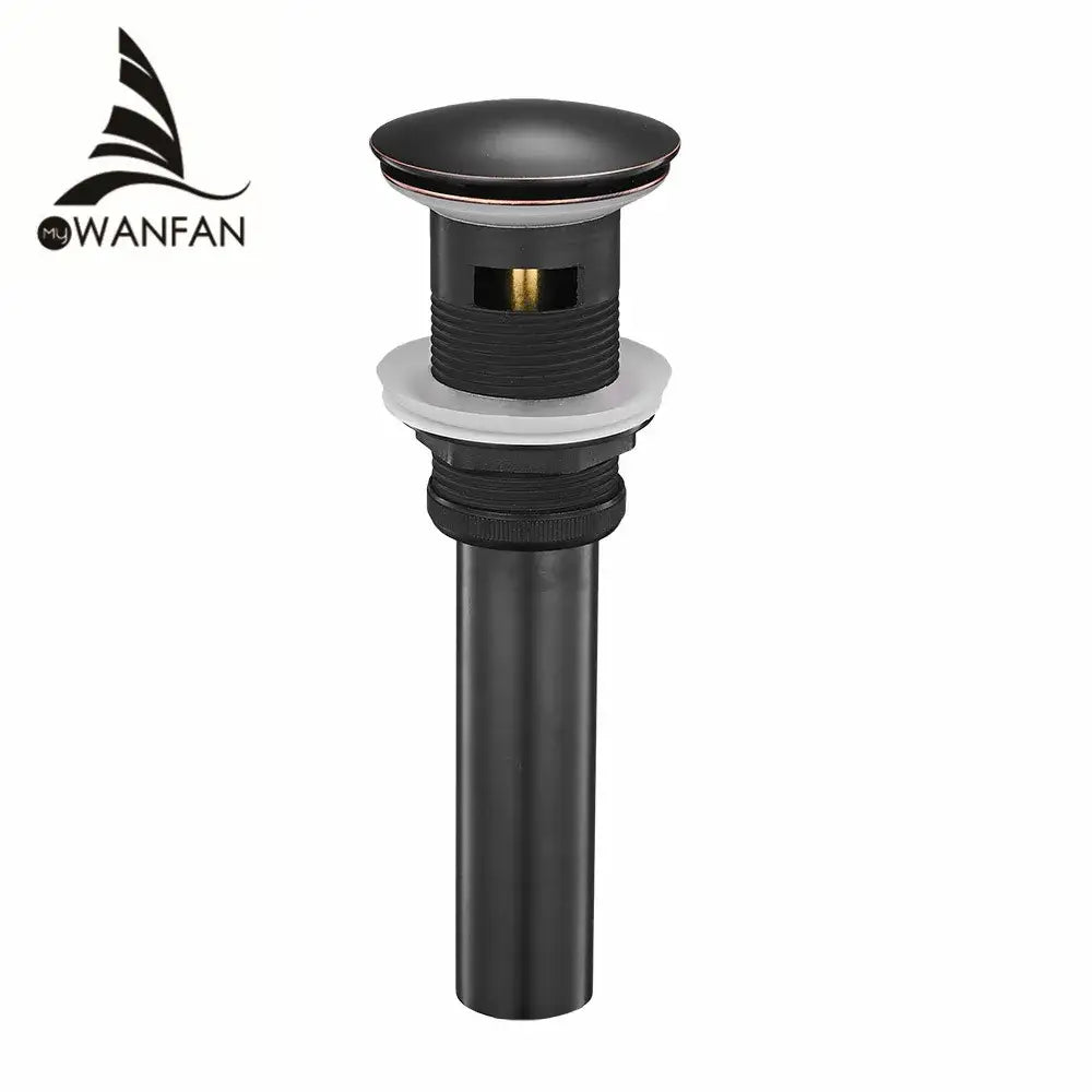 Matte black brass vessel sink pop up drain with overflow by wanfan featuring a black matte finish decorbites brass black