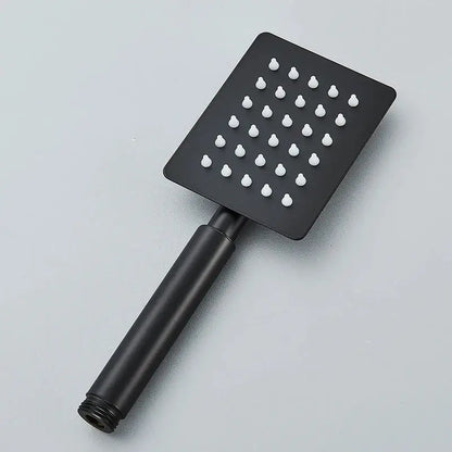 Matte black stainless steel shower head with white nozzle tips for handheld shower head bathroom use