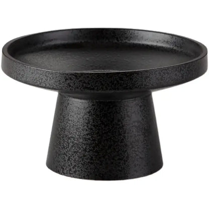 Matte black ceramic vase sword mountain set features a black speckled ceramic cake stand for elegant living room decorbites ceramic vase display