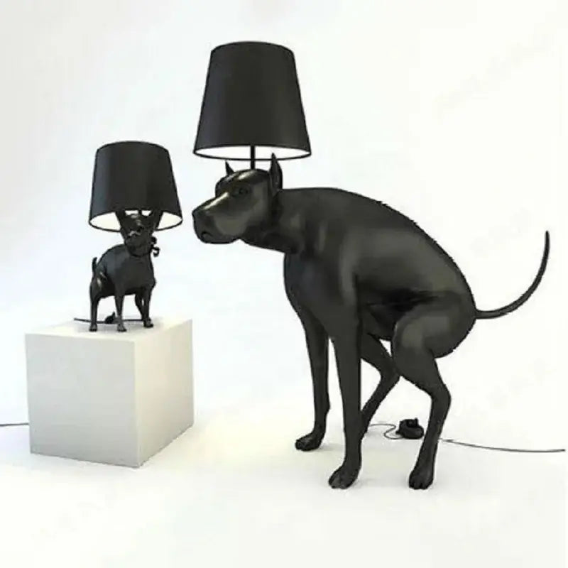 Matte black dog floor lamp with led light and cylindrical shade perfect for modern living room decorbites big dog design