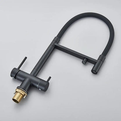 Matte black filtered kitchen faucet with pull down spout black filtered kitchen decorbites black filtered faucet with brass base