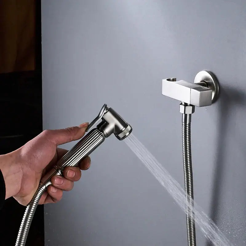 A brushed stainless steel bidet faucet with flexible hose and square base for decorbites black bidet faucet
