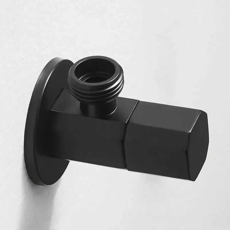Matte black hexagonal filling valve faucet with angular matte finish and threaded connection for kitchen and bathroom use