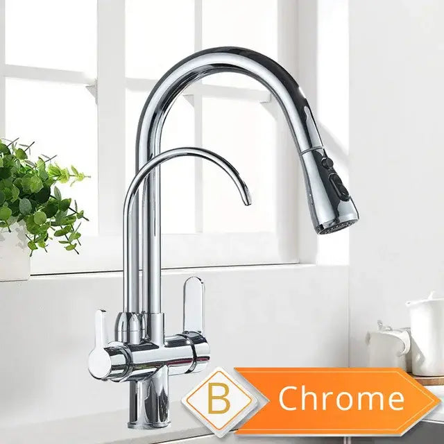 Chrome finished kitchen faucet with sleek arched spout and pull down spray head from decorbites black pull mixer