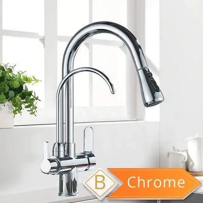 Chrome finished kitchen faucet with sleek arched spout and pull down spray head from decorbites black pull mixer