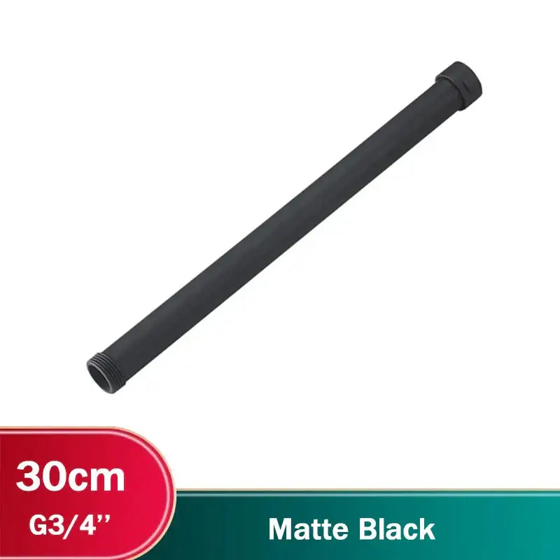 Matte black 30cm g3/4’’ brass shower faucet extension tube for bathroom faucet extension installation