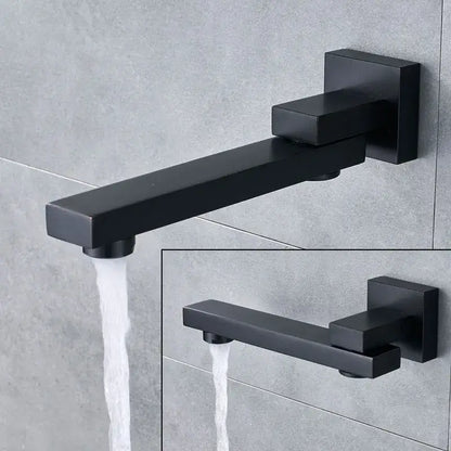 Matte black shower set featuring a black matte-finished square-profile bathtub faucet with modern design decorbites black shower
