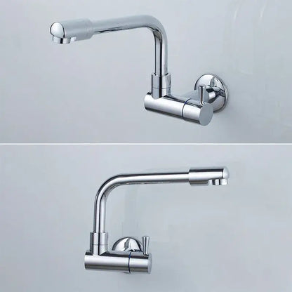 Chrome-finished wall-mounted kitchen faucet with sleek curved spout and adjustable handle for decorbites black kitchen faucet