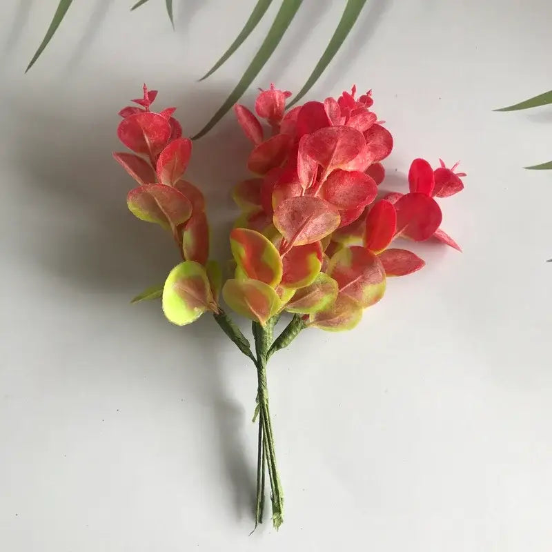 Matte gold silver and green decorbites artificial ferns shrubs featuring a vibrant artificial eucalyptus bouquet with gradient leaves for living room decor