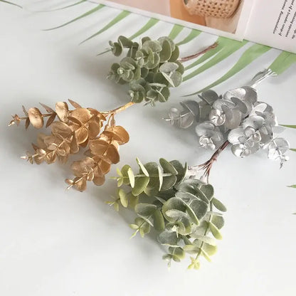 Matte gold silver and green artificial ferns shrubs with a matte finish for living room decor by decorbites artificial ferns