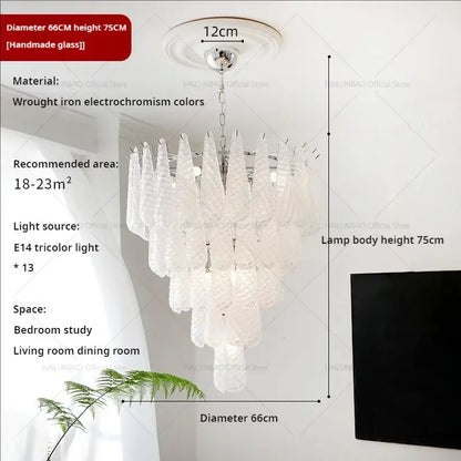 Medieval cascading crystal glass chandelier with electrochromic colors and wrought iron frame for dining room decorbites crystal glass