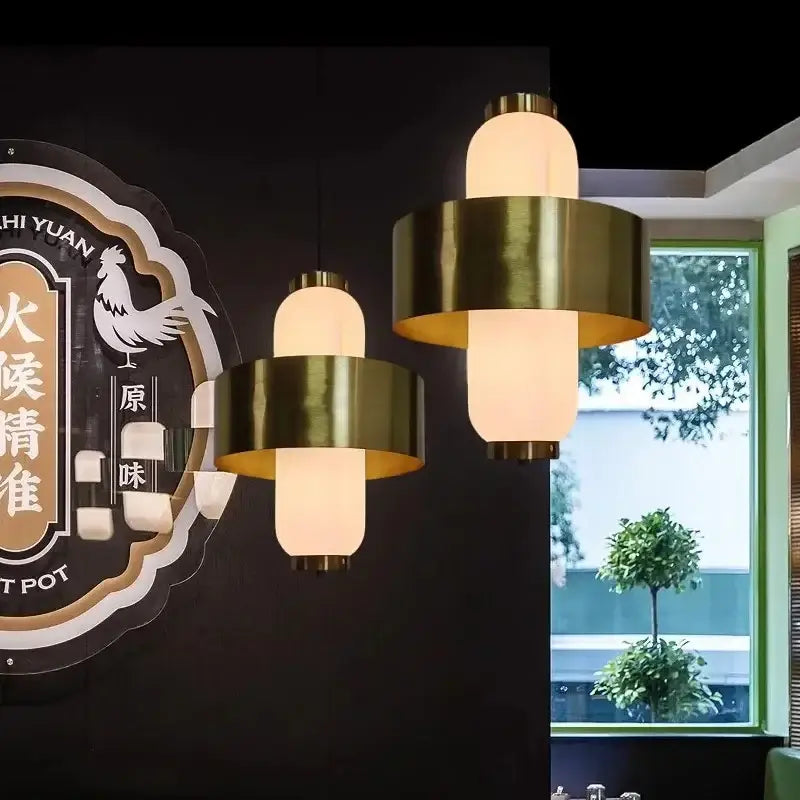 Medieval gold glass brass pendant light with frosted glass shades for dining room kitchen decorbites glass brass pendant