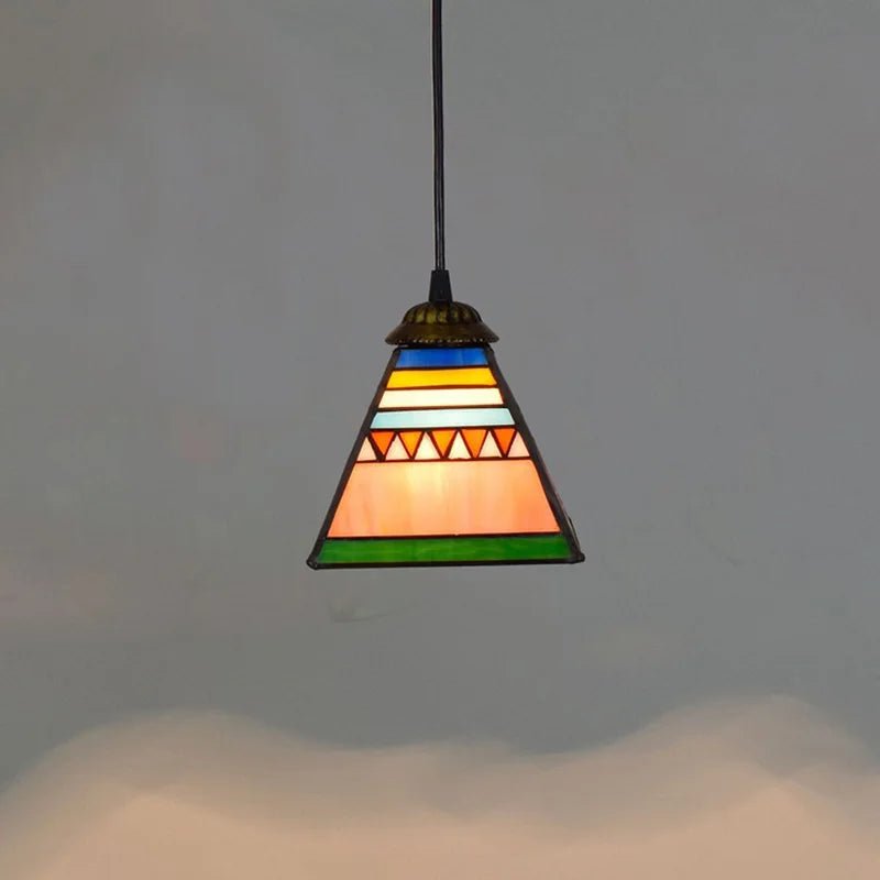 Mediterranean Mosaic Stained Glass Pendant Light - Decorbites