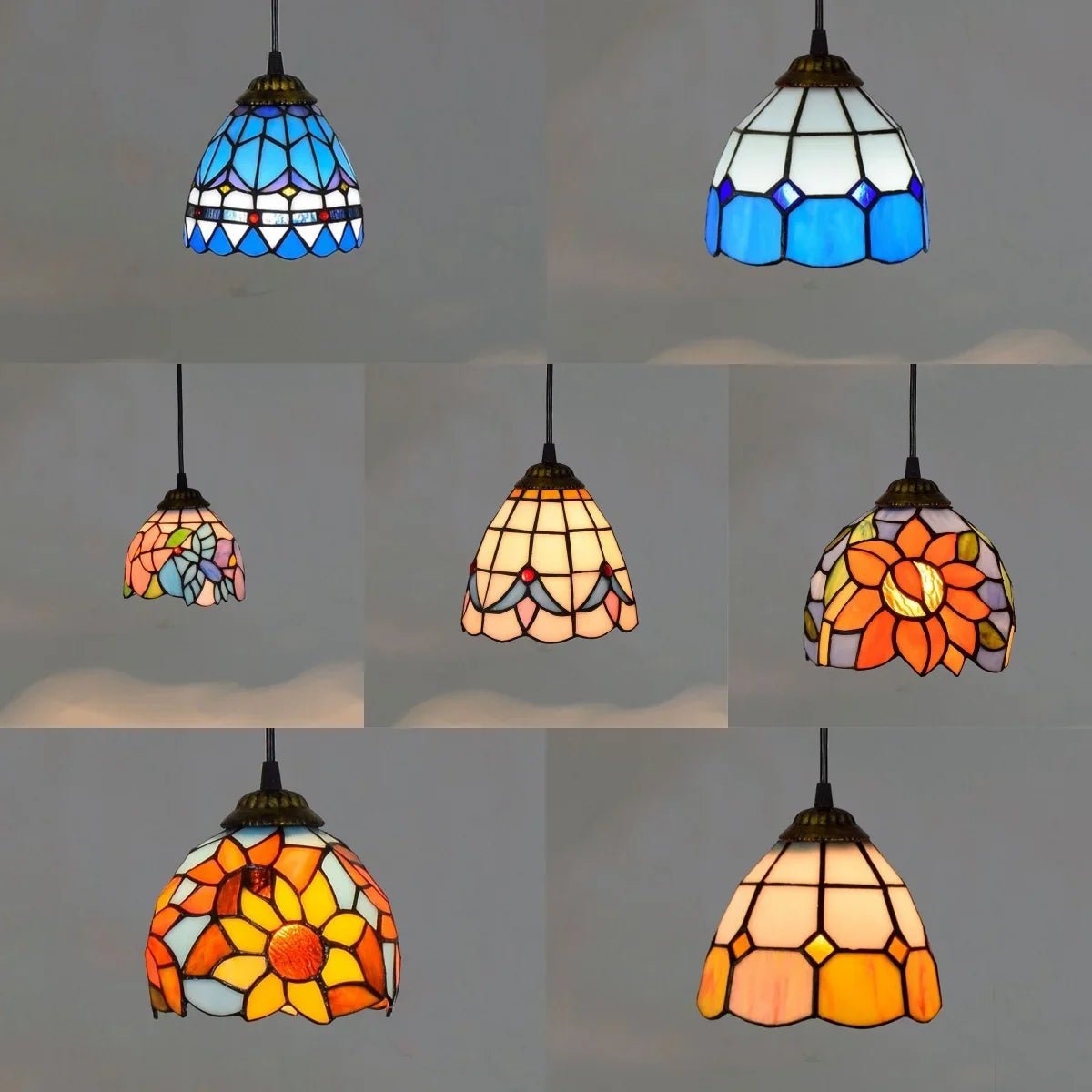 Mediterranean Mosaic Stained Glass Pendant Light - Decorbites