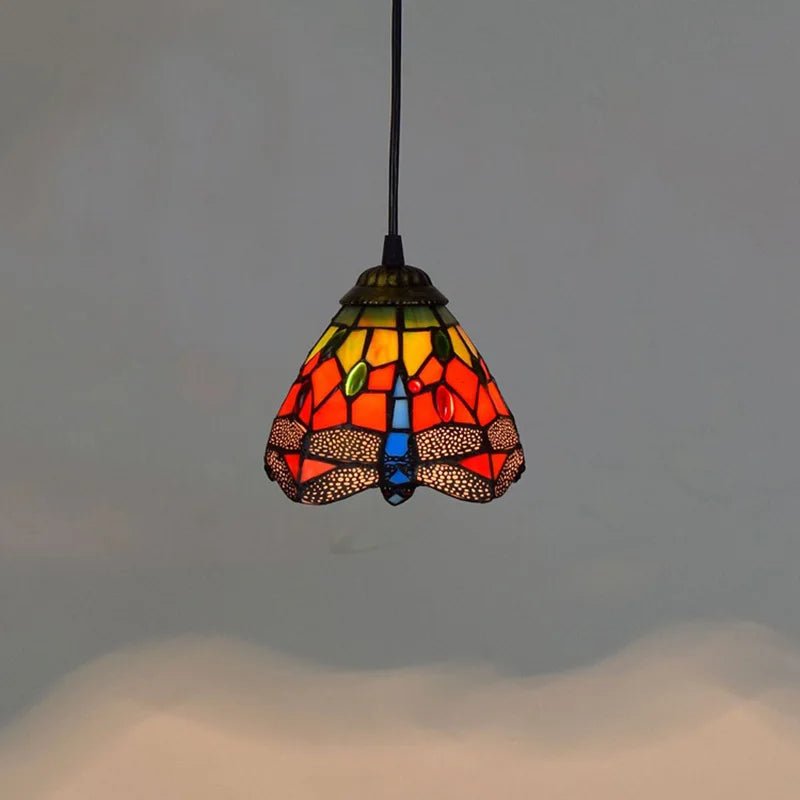 Mediterranean Mosaic Stained Glass Pendant Light - Decorbites