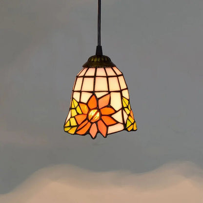 Mediterranean Mosaic Stained Glass Pendant Light - Decorbites