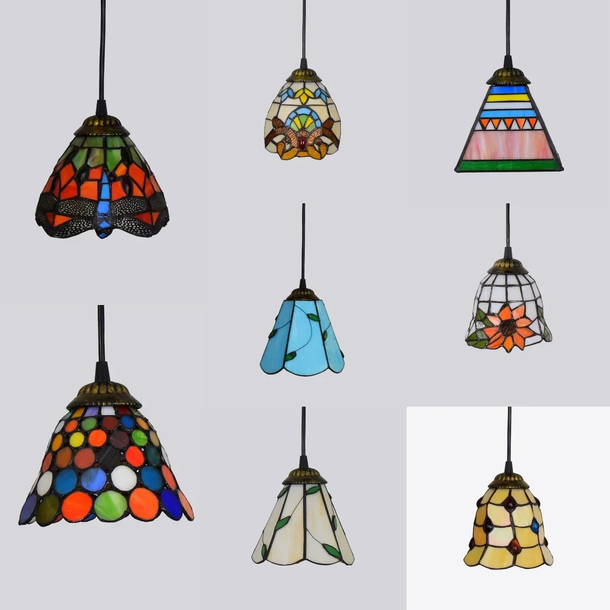 Mediterranean Mosaic Stained Glass Pendant Light - Decorbites