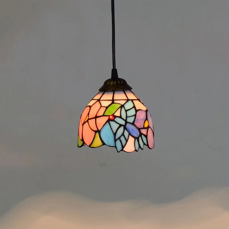 Mediterranean Mosaic Stained Glass Pendant Light - Decorbites