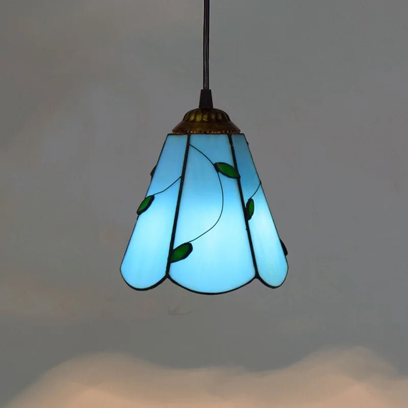 Mediterranean Mosaic Stained Glass Pendant Light - Decorbites