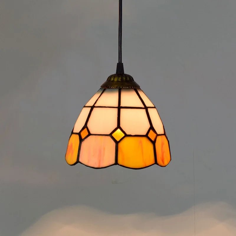 Mediterranean Mosaic Stained Glass Pendant Light - Decorbites