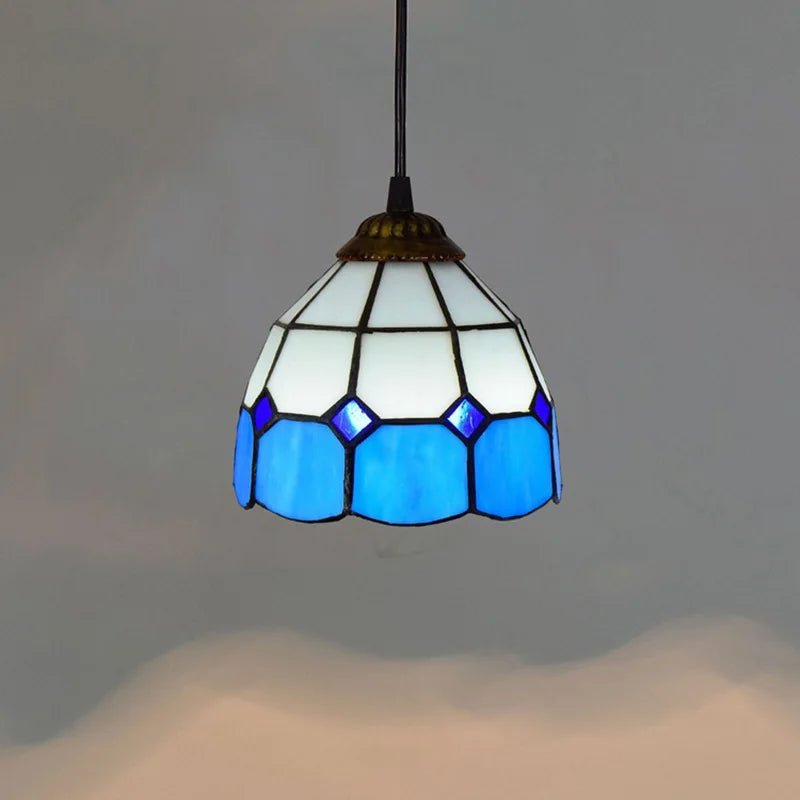 Mediterranean Mosaic Stained Glass Pendant Light - Decorbites