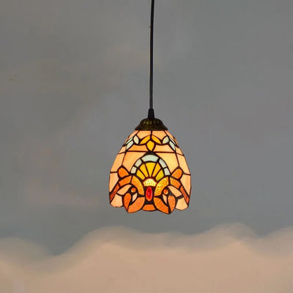 Mediterranean Mosaic Stained Glass Pendant Light - Decorbites
