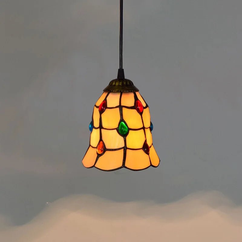 Mediterranean Mosaic Stained Glass Pendant Light - Decorbites