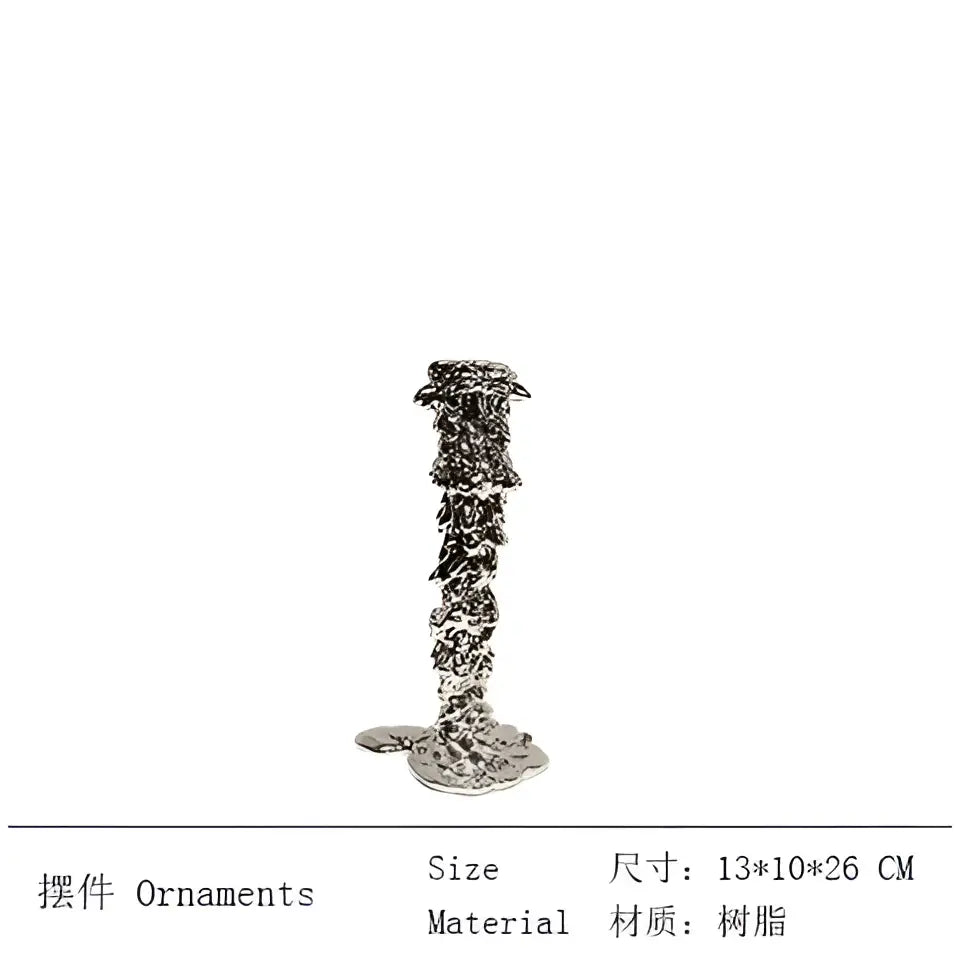 Silver textured candlestick holder with rustic layered design and circular base for decorbites golden candlestick decor