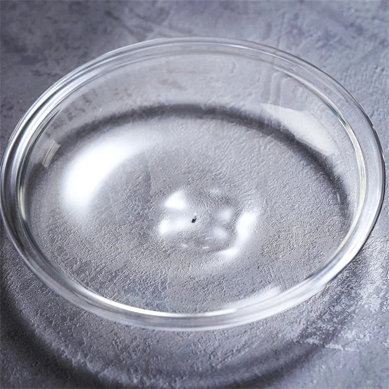 Clear glass pie dish with smooth rounded rim and subtle texture for micro landscape glass bottle terrarium decor