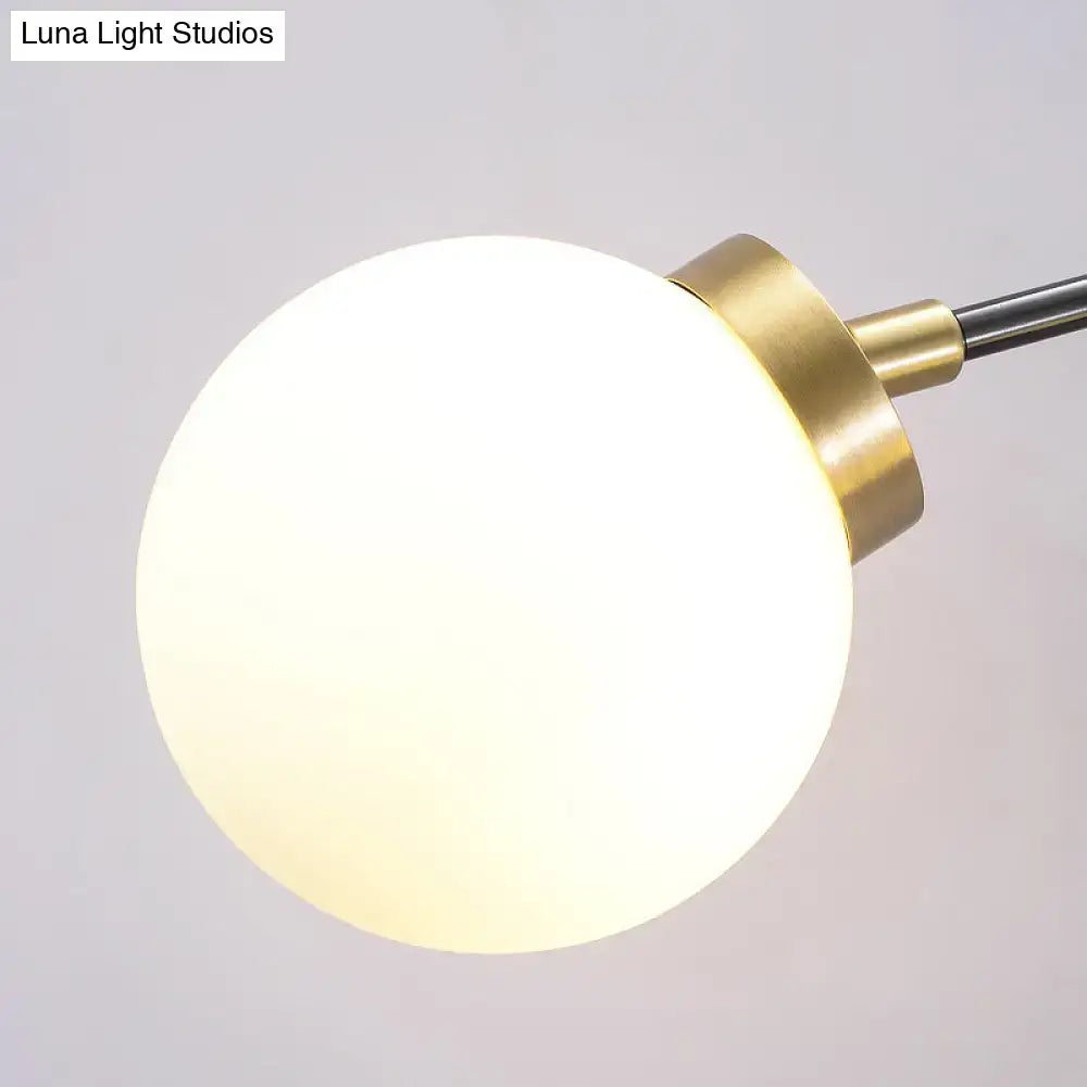 Mid century black and brass opal glass sconce with warm frosted glass globe pendant light for e26 e27 bulbs