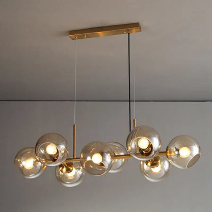 Modern gold metal pendant light with clear glass spheres mid-century chandelier for dining room led 110v-120v 220v-240v