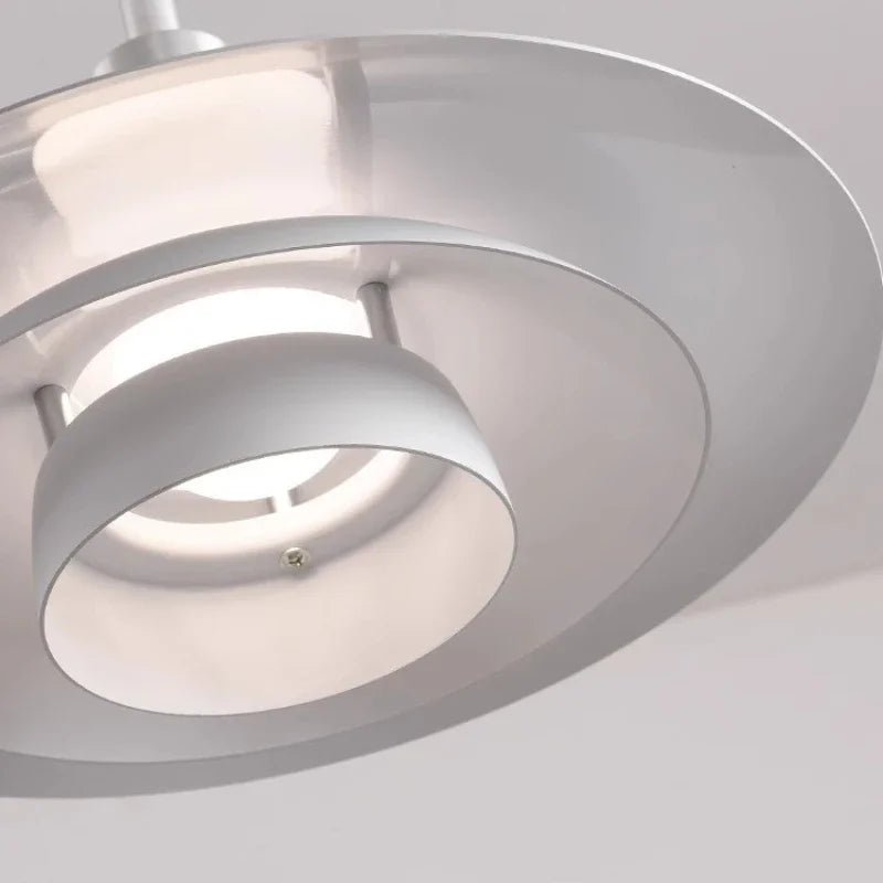 Mid-Century Gradient UFO Pendant Light In White & Red - Decorbites