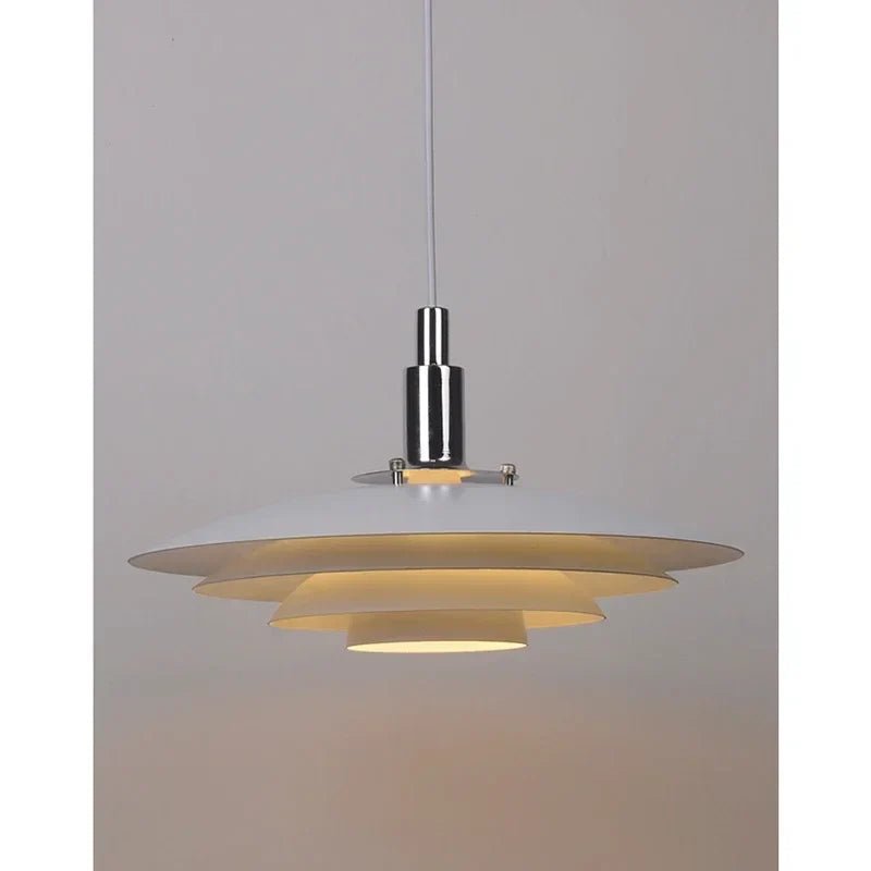 Mid-Century Gradient UFO Pendant Light In White & Red - Decorbites