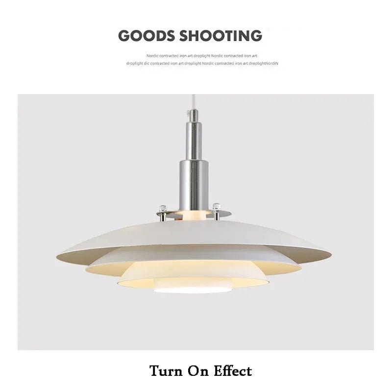 Mid-Century Gradient UFO Pendant Light In White & Red - Decorbites