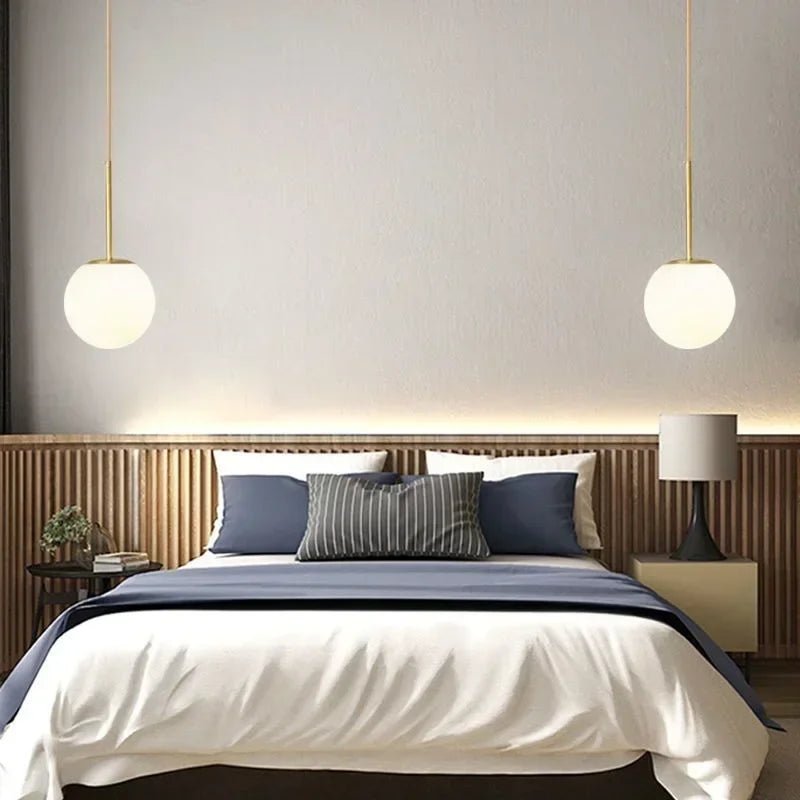 Minimalist Acrylic Globe Pendant Light In Black Or Gold - Decorbites