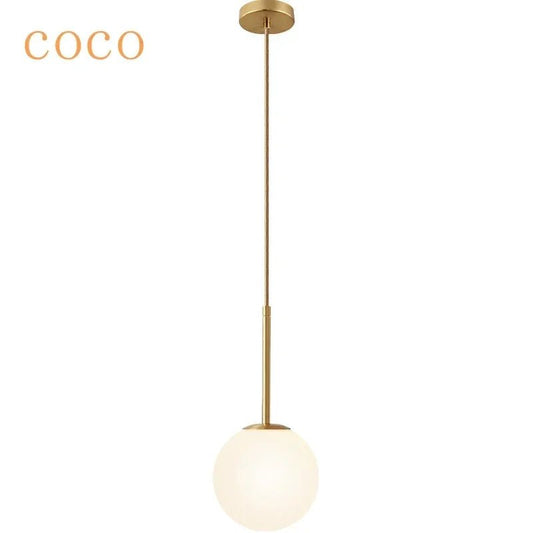 Minimalist Acrylic Globe Pendant Light In Black Or Gold - Decorbites