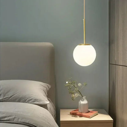 Minimalist Acrylic Globe Pendant Light In Black Or Gold - Decorbites
