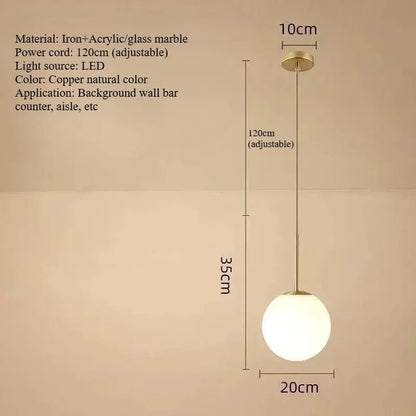 Minimalist Acrylic Globe Pendant Light In Black Or Gold - Decorbites