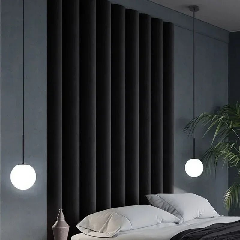 Minimalist Acrylic Globe Pendant Light In Black Or Gold - Decorbites