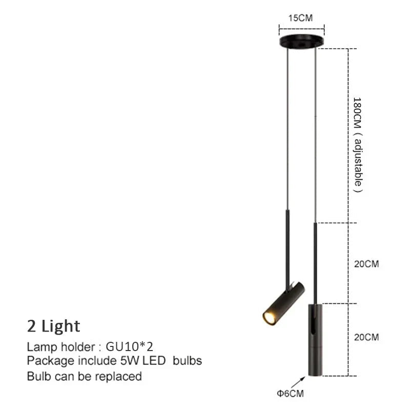 Minimalist Adjustable GU10 Pendant Light in Black or Gold - Decorbites