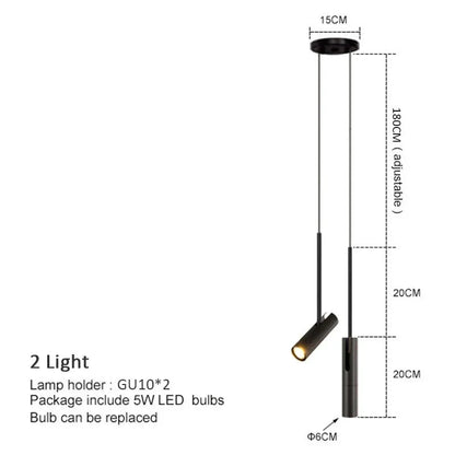 Minimalist Adjustable GU10 Pendant Light in Black or Gold - Decorbites