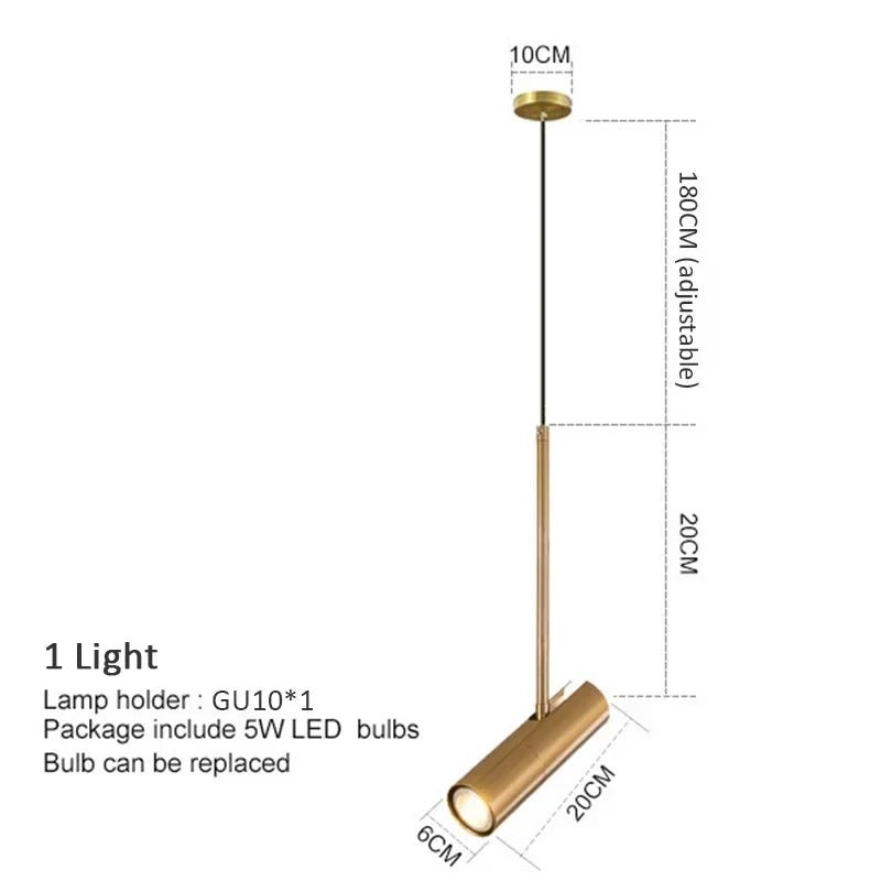 Minimalist Adjustable GU10 Pendant Light in Black or Gold - Decorbites