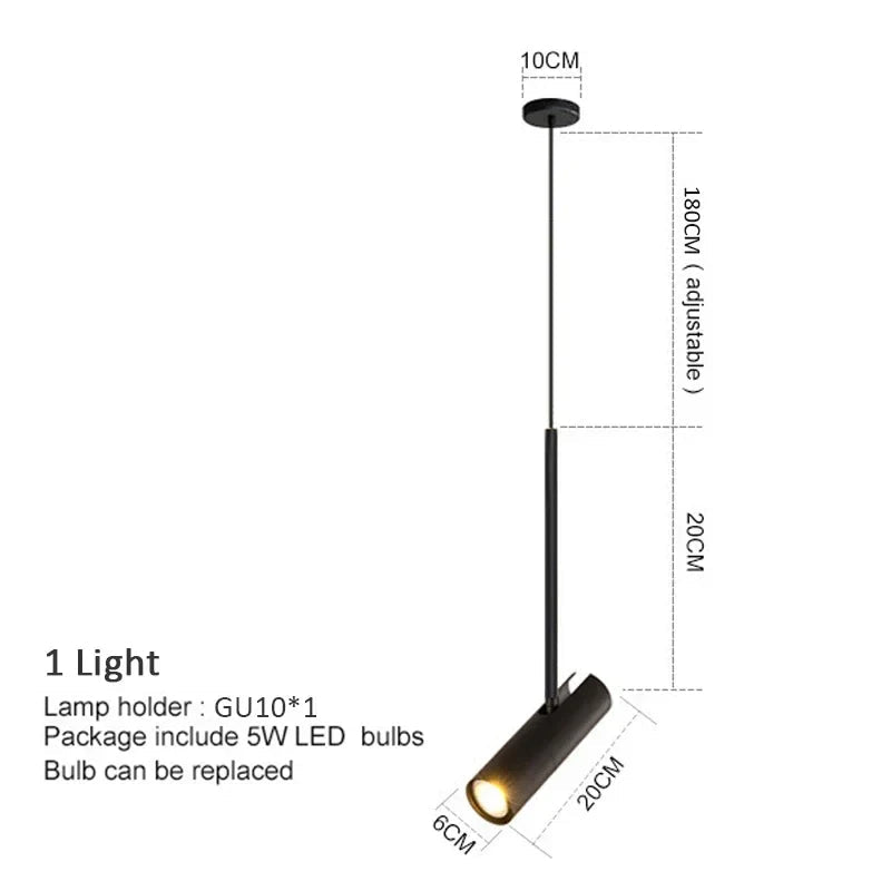 Minimalist Adjustable GU10 Pendant Light in Black or Gold - Decorbites