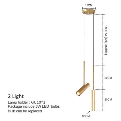 Minimalist Adjustable GU10 Pendant Light in Black or Gold - Decorbites
